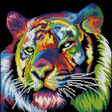 Схема вышивки «Цветной тигр»