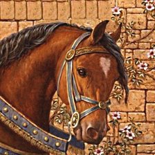 Схема вышивки «Портрет рыжего коня.»