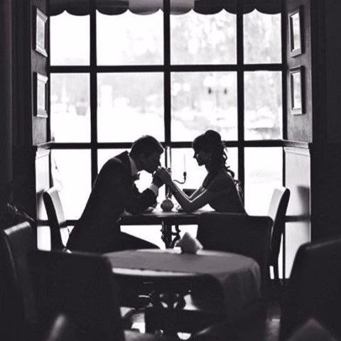 двое в кафе - двое. кафе, влюбленные, окно - оригинал