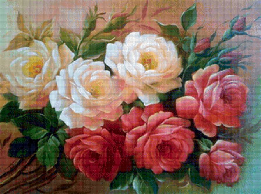 Серия "Флора" - букет, розы, натюрморт - предпросмотр