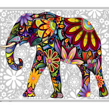 Схема вышивки «Яркий слон»