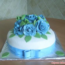 Схема вышивки «Торт голубые розы»