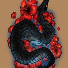 Схема вышивки «Черная змея»