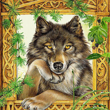 Оригинал схемы вышивки «Волк» (№1166557)