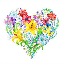 Схема вышивки «Цветочное сердечко»