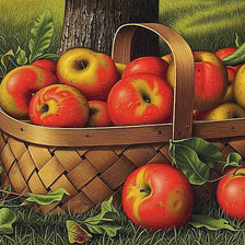Схема вышивки «Корзина яблок»
