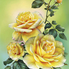 Схема вышивки «Розы желтые»