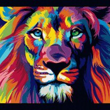 Схема вышивки «Цветной лев»