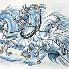 Схема вышивки «три белых коня»