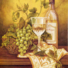 Оригинал схемы вышивки «Натюрморт с белым вином» (№1188292)