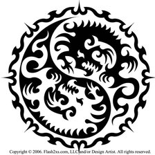 Схема вышивки «инь-янь драконы»