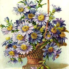 Оригинал схемы вышивки «цветы в корзине» (№1195065)