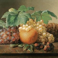 Оригинал схемы вышивки «Натюрморт с фруктами на мраморном карнизе» (№1196102)