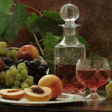 Схема вышивки «натюрморт с виноградом»