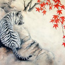 Оригинал схемы вышивки «белый тигр» (№1203619)