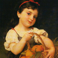 Схема вышивки «девочка с персиками»
