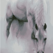 Оригинал схемы вышивки «лошадь в тумане» (№1217732)