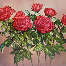 Оригинал схемы вышивки «Алые розы» (№1218967)