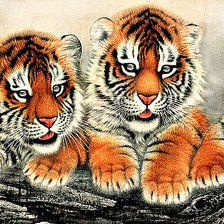 Оригинал схемы вышивки «Четыре тигренка» (№1221359)