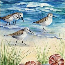 Схема вышивки «чайки...море и песок»