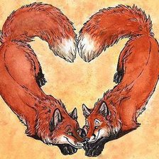Оригинал схемы вышивки «Любовь лисы» (№1225887)