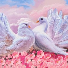 Оригинал схемы вышивки «любовь и голуби» (№1226718)