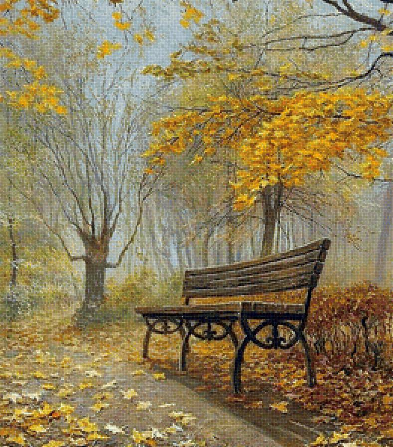 Осенний парк - городской пейзаж - предпросмотр