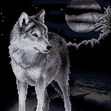 Схема вышивки «белый волк панна»