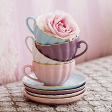 Оригинал схемы вышивки «чайные чашки» (№1239665)
