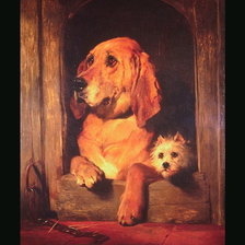 Оригинал схемы вышивки «Два пса в будке» (№1245001)