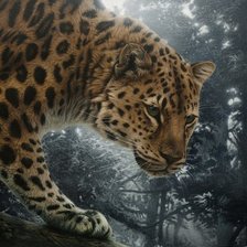 Схема вышивки «красавец леопард»