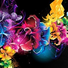 Схема вышивки «Разноцветные цветы»