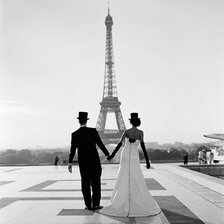 свадьба в Париже монохром