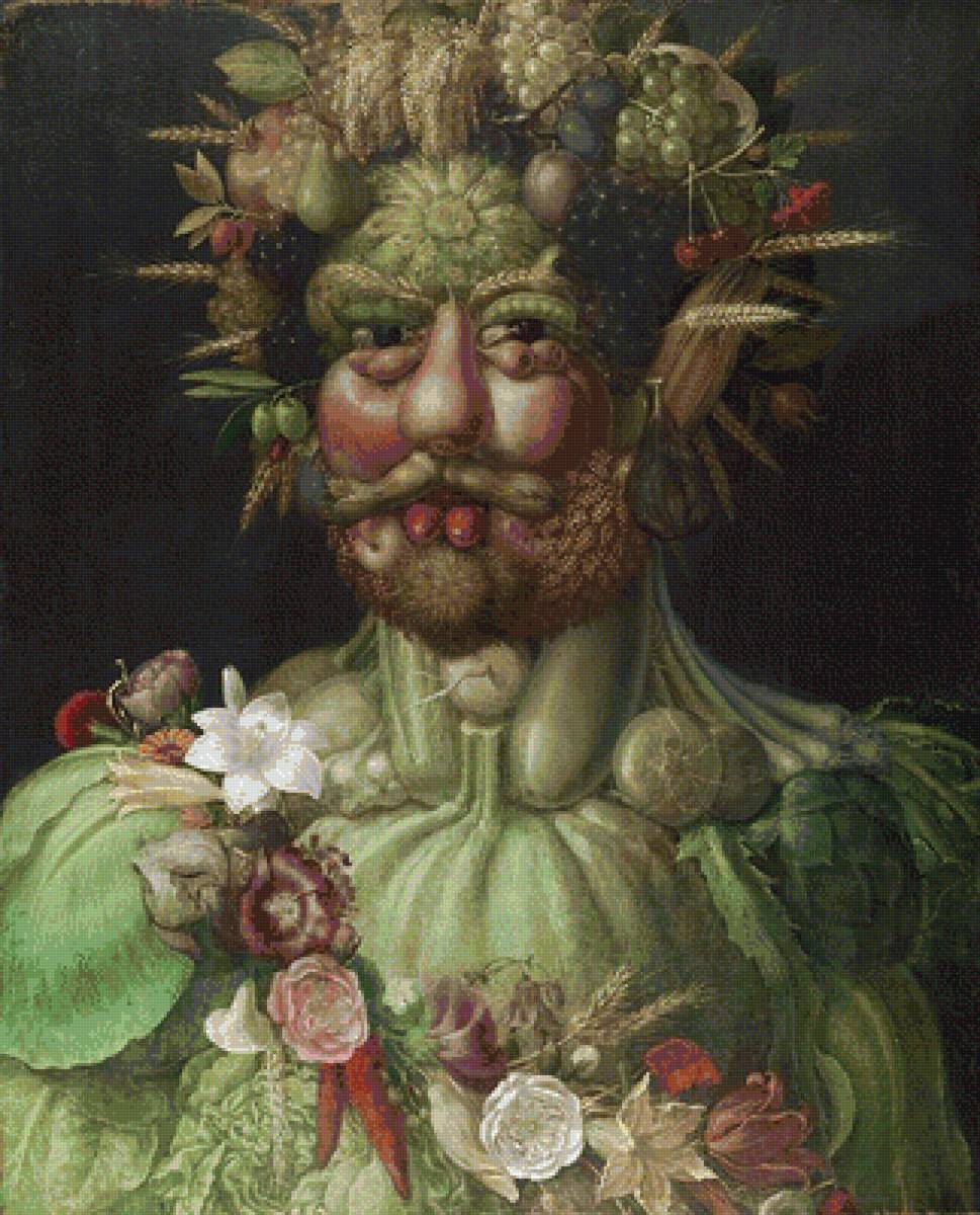 Портрет из овощей - овощи, портрет, натюрморт - предпросмотр