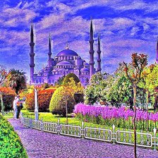 Схема вышивки «Голубая мечеть в Стамбуле»