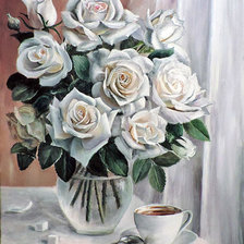 Оригинал схемы вышивки «Букет белых роз» (№1267020)