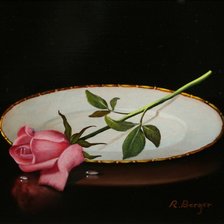 Схема вышивки «Худ.Rath Berger. "Натюрморт с розовой розой"»