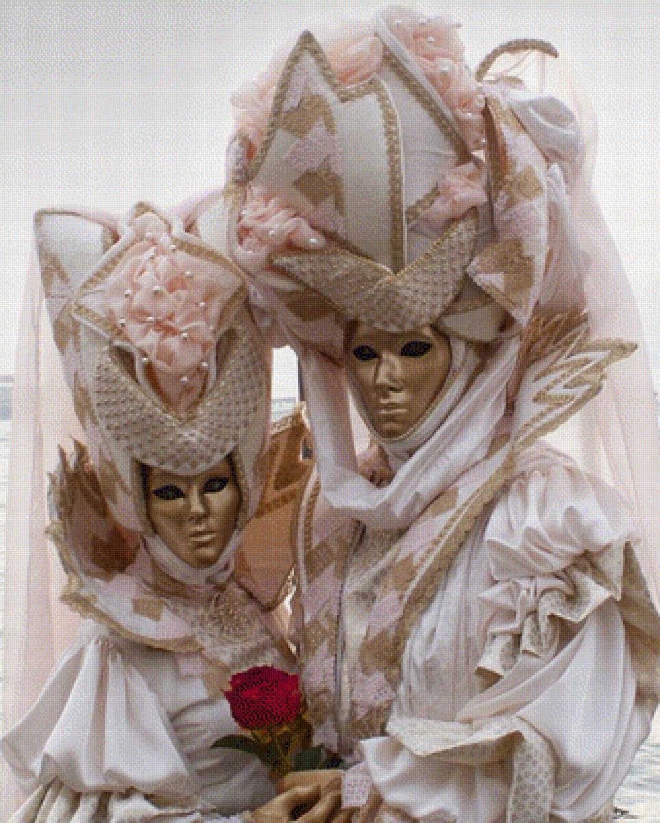 Венецианская свадьба - венеция, роза, карнавал, маски, свадьба, пара - предпросмотр