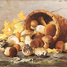 Оригинал схемы вышивки «Худ. Галкин Вячеслав Саввич. Натюрморт с белыми грибами.» (№1302436)