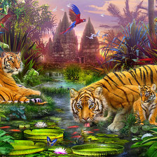 Оригинал схемы вышивки «Тигры» (№1305109)