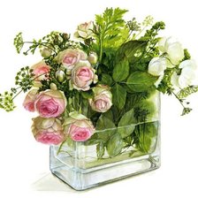 Схема вышивки «Розы в вазу Фуджико»