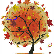 Схема вышивки «Дерево-осень»