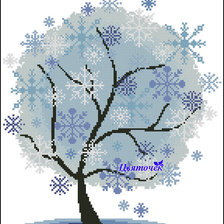 Схема вышивки «дерево-зима»
