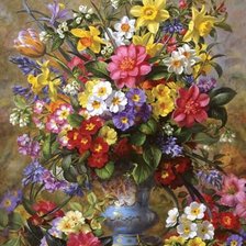 Оригинал схемы вышивки «цветы в вазе» (№1333359)
