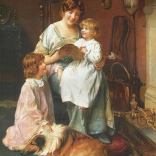 Схема вышивки «дама с детьми»