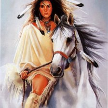 Оригинал схемы вышивки «девушка на лошади» (№1343253)