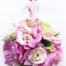 Схема вышивки «дама в бальном платье из роз»