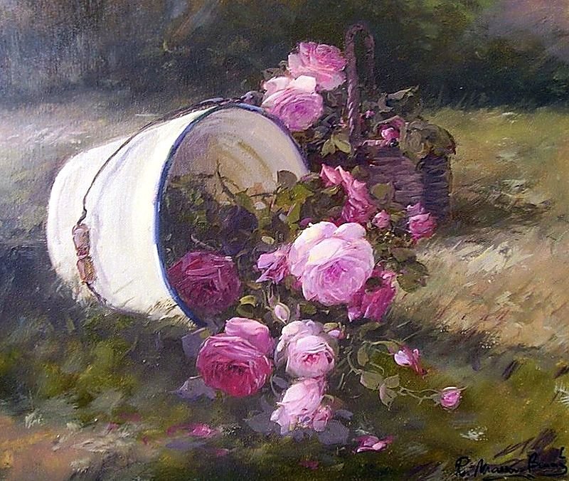 Худ.R. Masson Benoit. Розы. - цветы, сад. живопись., розы - оригинал