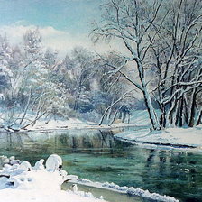 Оригинал схемы вышивки «Зимний лес по картине Г. Кириченко» (№1358093)