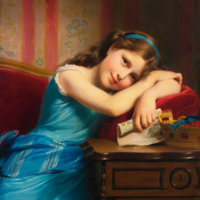 Оригинал схемы вышивки «девочка в голубом платье» (№1358386)